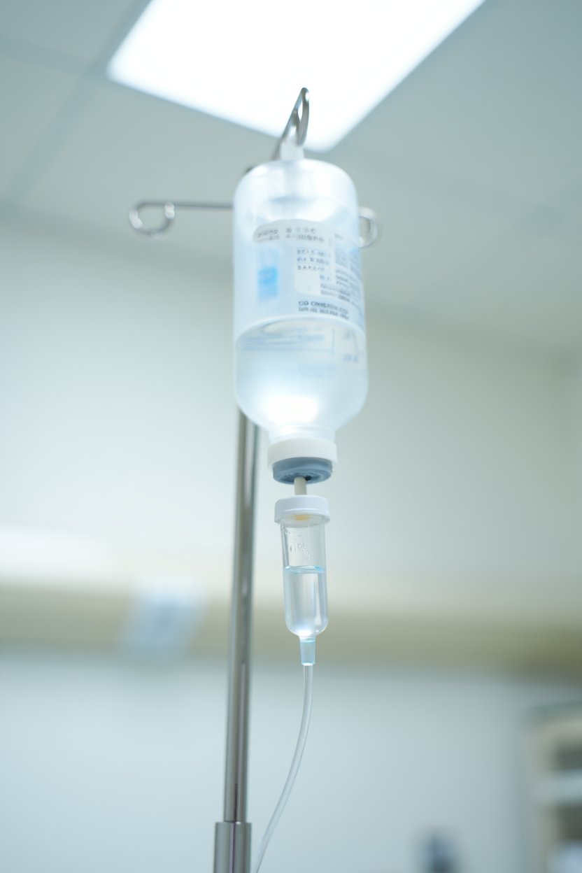 Капельница на фоне кабинета